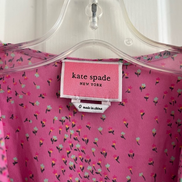 Kate Spade New Meadow Faux Wrap Wrap Dress 0 Floral Pink - Picture 5 of 15